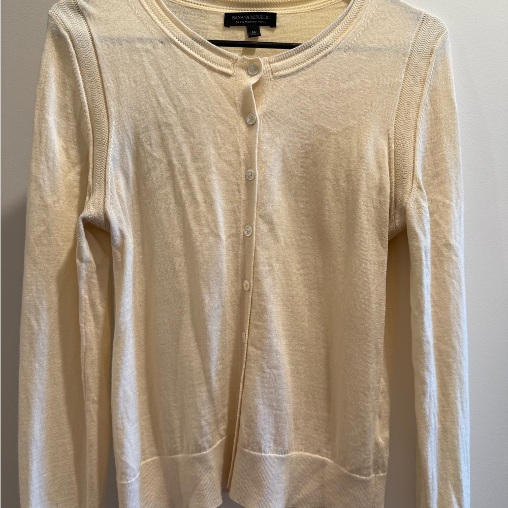 Banana Republic Merino Wool Cream Women's Cardigan